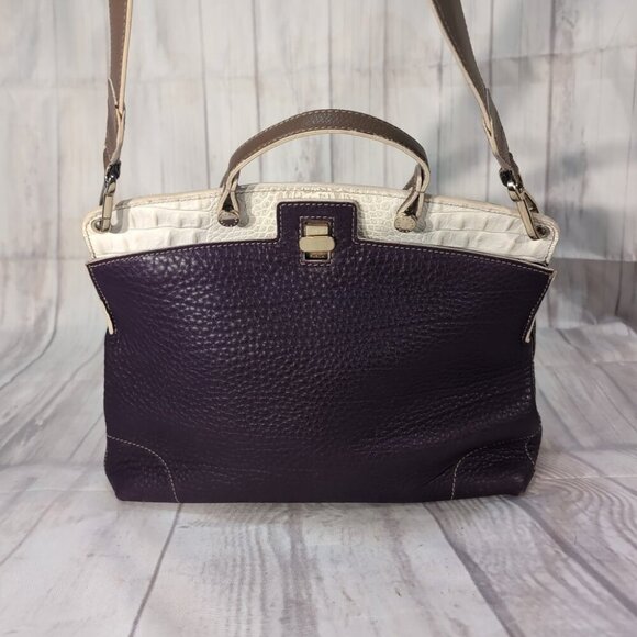 Furla Purple Piper Lux Leather Crossbody Turnlock Women's Shoulder Handbag - Picture 1 of 12